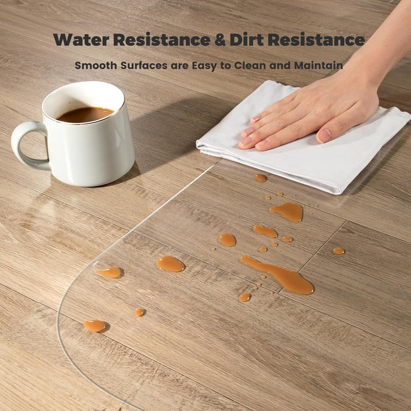 Yecaye Office Chair Mat for Hardwood Floor, Clear Computer Desk Chair Mat, PVC Heavy Duty Floor Protector for Rolling Chairs, Can't be Used on Carpet(Transparent, 45" x 53") - Image 4